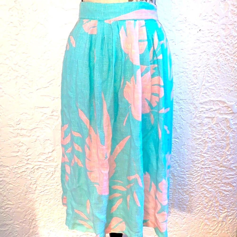 🌞Vintage Miami Vice Bright Pastel Tropical MIDI Skirt